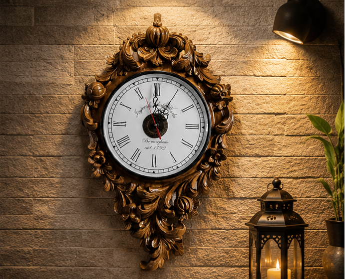 Royal Carved Heritage Handcrafted Wooden Clock