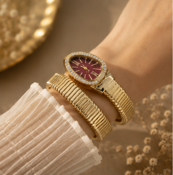 Luxora Gold Bracelet Watch - brown