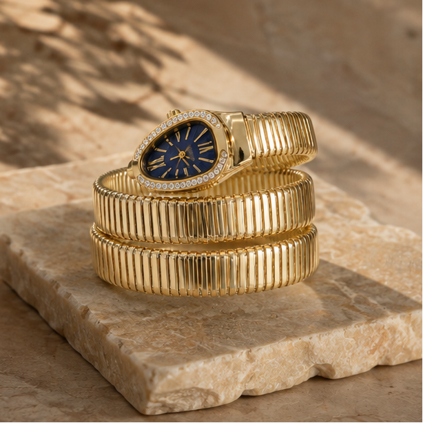 Luxora Gold Bracelet Watch - Blue