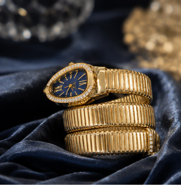 Luxora Gold Bracelet Watch - Blue