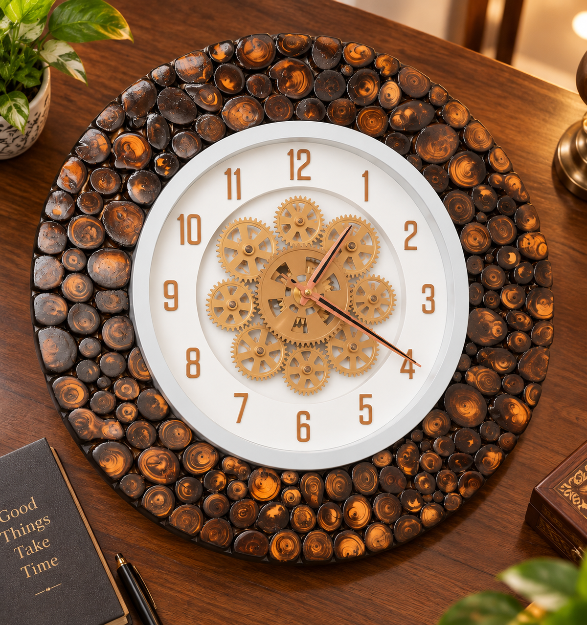 Steampunk Heritage Wall Wooden Wall Clock – Handcrafted Size - 18 Inch