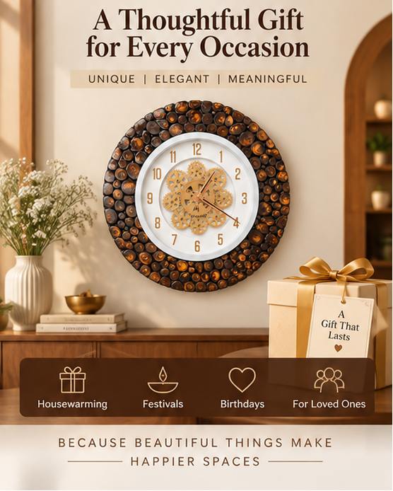 Steampunk Heritage Wall Wooden Wall Clock – Handcrafted Size - 18 Inch