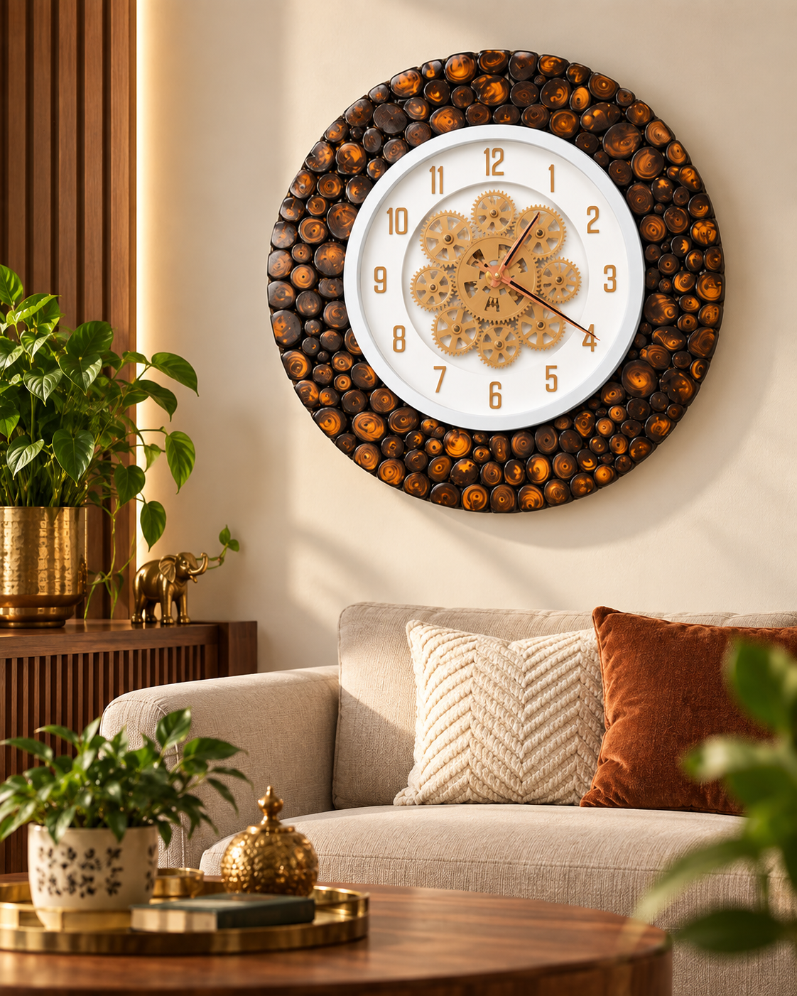 Steampunk Heritage Wall Wooden Wall Clock – Handcrafted Size - 18 Inch