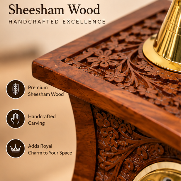 REAL Heritage Handcrafted Carved Wooden Vintage Telephone (USE AS A UNIQUE DECOR PIECE )