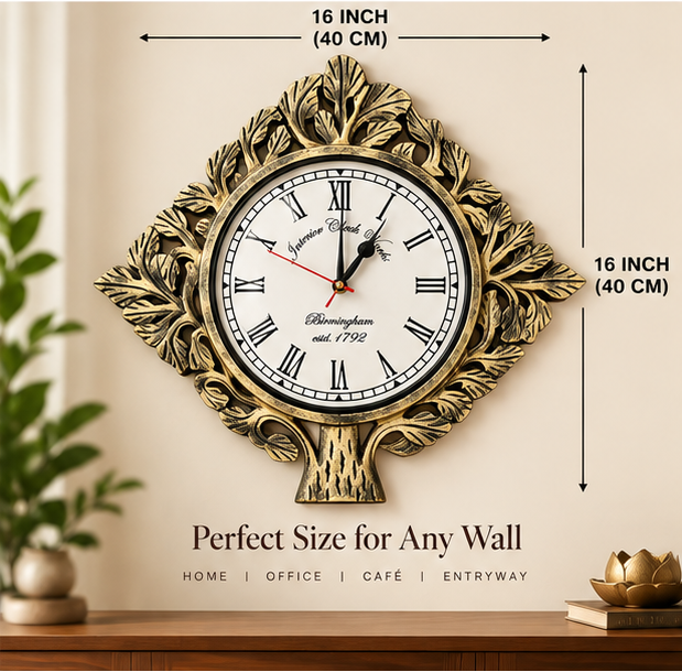 Life Tree Handcrafted Wooden Clock Size - 16 Inch