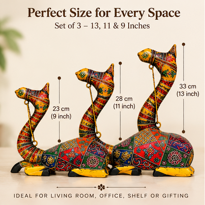 Trendytix Handcrafted Wooden Camels Set of 3