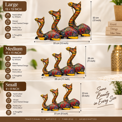 Trendytix Handcrafted Wooden Camels Set of 3