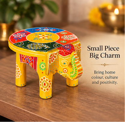 Handcrafted & Hand Painted Heritage Elephant - Yellow
