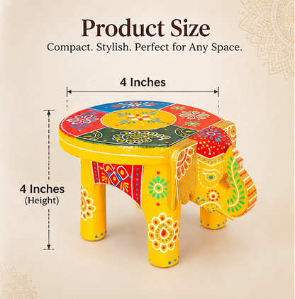 Handcrafted & Hand Painted Heritage Elephant - Yellow