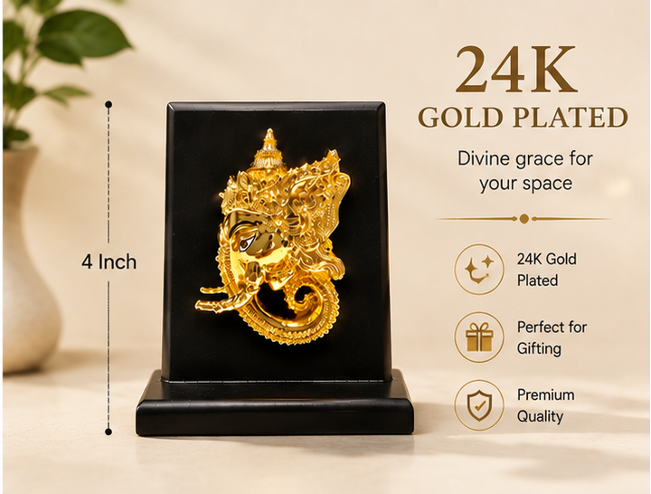 24K Gold Plated Ganesha Idol