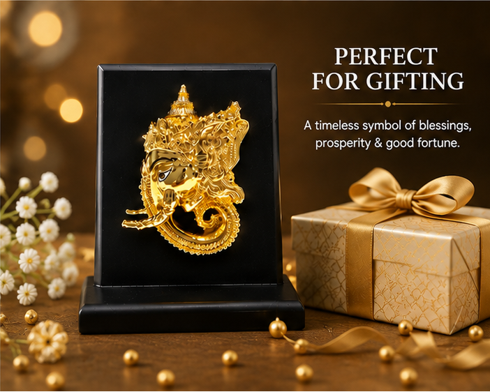 24K Gold Plated Ganesha Idol