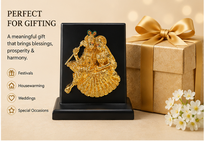 24K Gold Plated Radha Krishna Idol