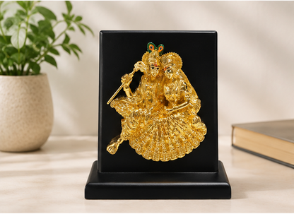 24K Gold Plated Radha Krishna Idol