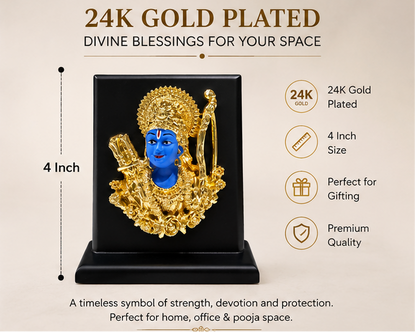 24K Gold Plated Lord Ram Idol Shyam Colour