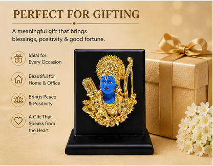 24K Gold Plated Lord Ram Idol Shyam Colour