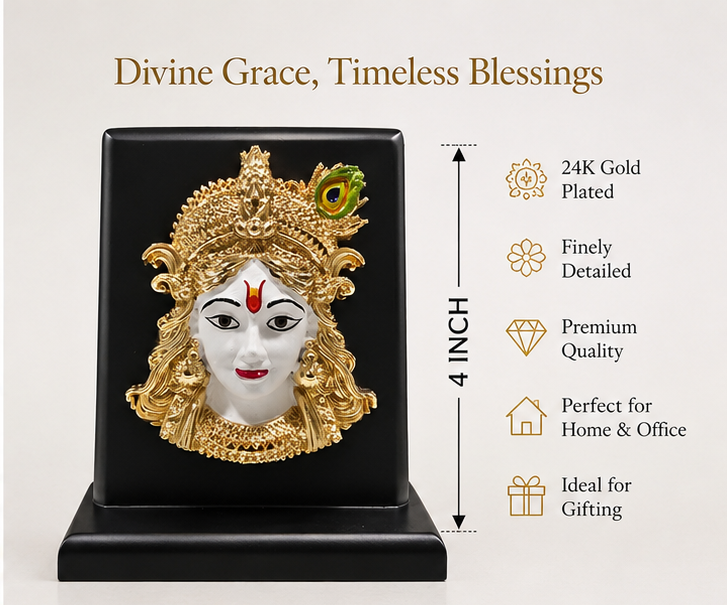24K Gold Plated Lord Krishna Idol