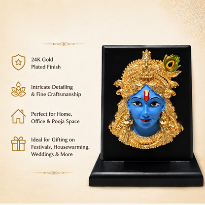 24K Gold Plated Lord Krishna Idol Shyam Colour