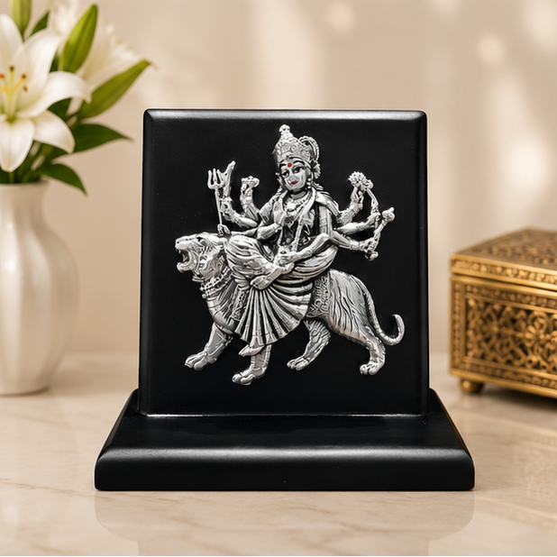 999 Silver Plated Durgaji Idol