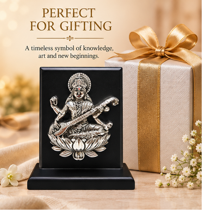 999 Silver Plated Saraswati Ji Idol