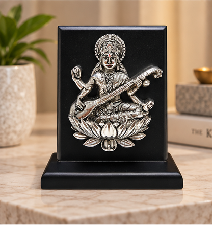 999 Silver Plated Saraswati Ji Idol
