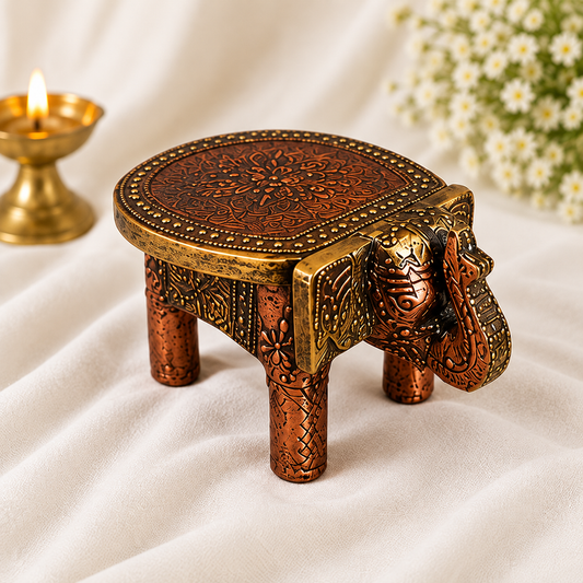 Handcrafted & Hand Painted Heritage Elephant - copper