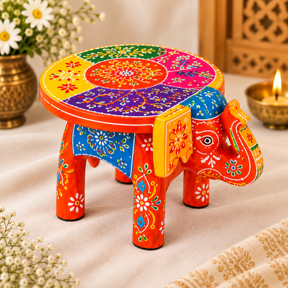 Handcrafted & Hand Painted Heritage Elephant - multicolour