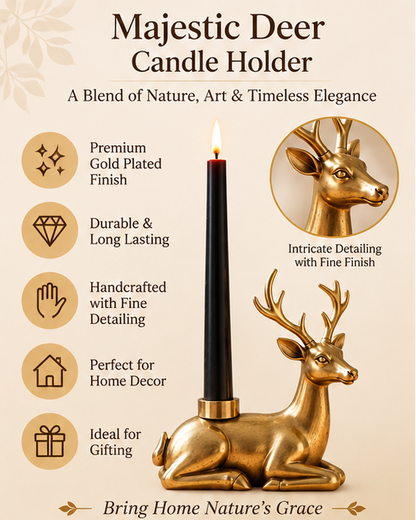 Gold Plated Reindeer Candle Holder
