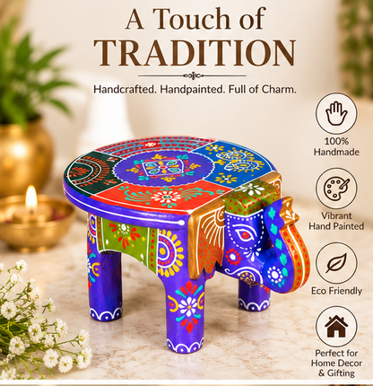 Handcrafted & Hand Painted Heritage Elephant - purple