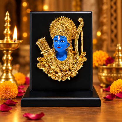24K Gold Plated Lord Ram Idol Shyam Colour