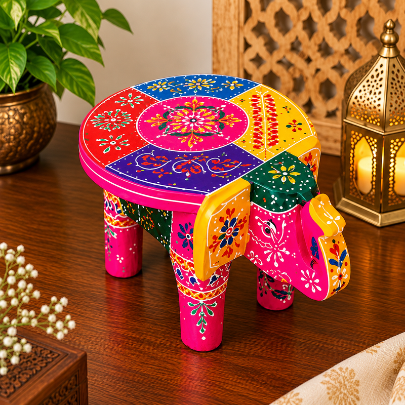 Handcrafted & Hand Painted Heritage Elephant - pink