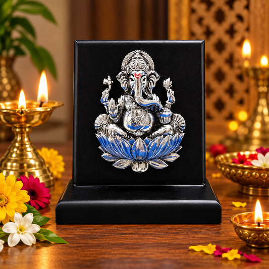 999 Silver Plated Ganesha Ji  Idol