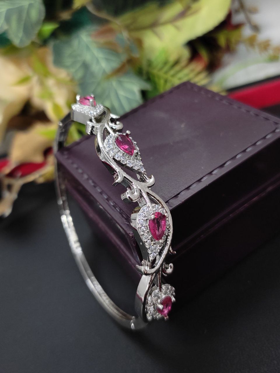 Silver Plated American Diamond Bracelet