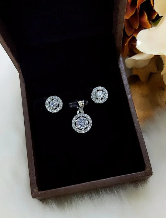 premium cz pendent set