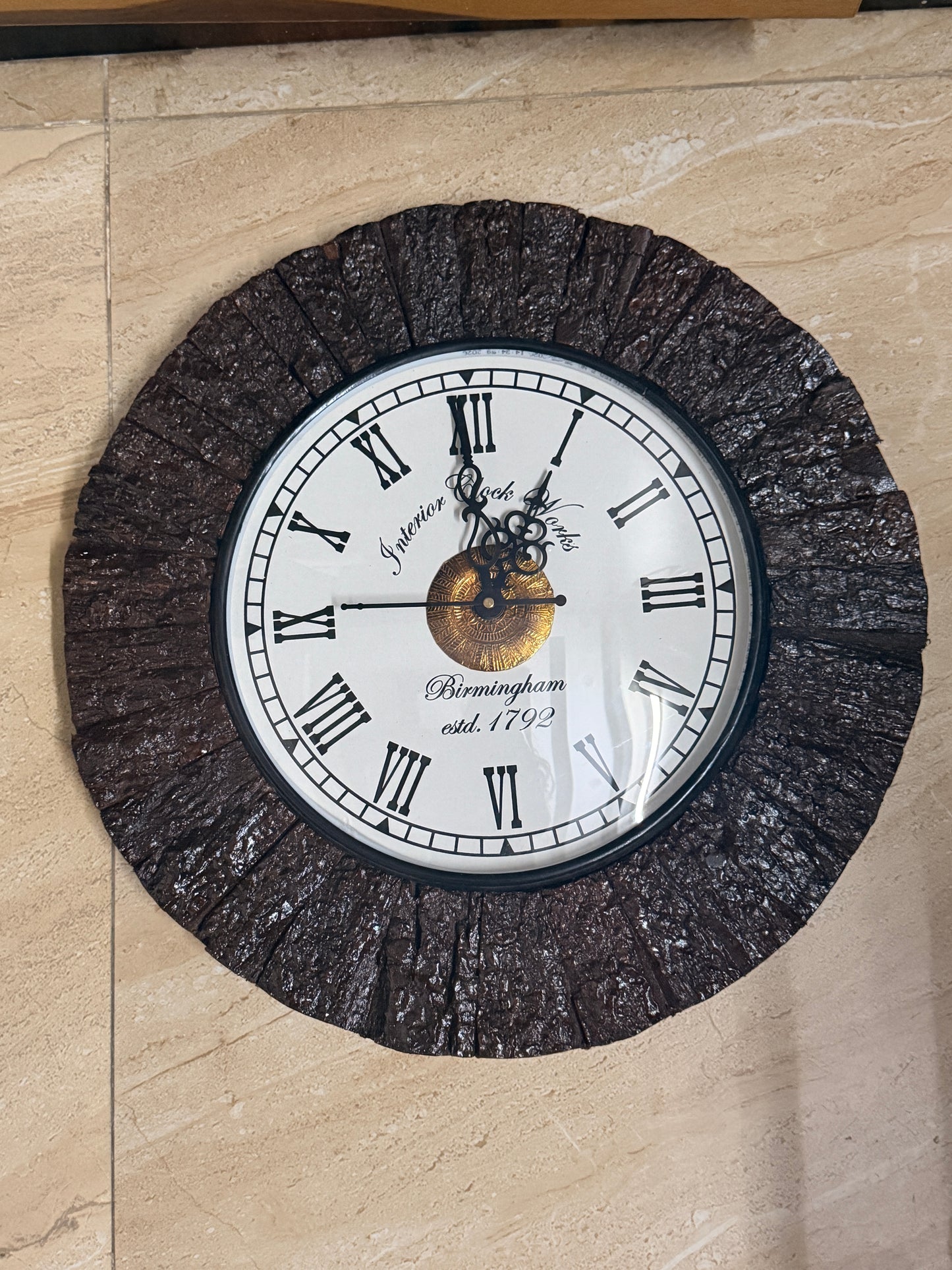 Rustic Grove Handcrafted Teak Wood Wooden Clock