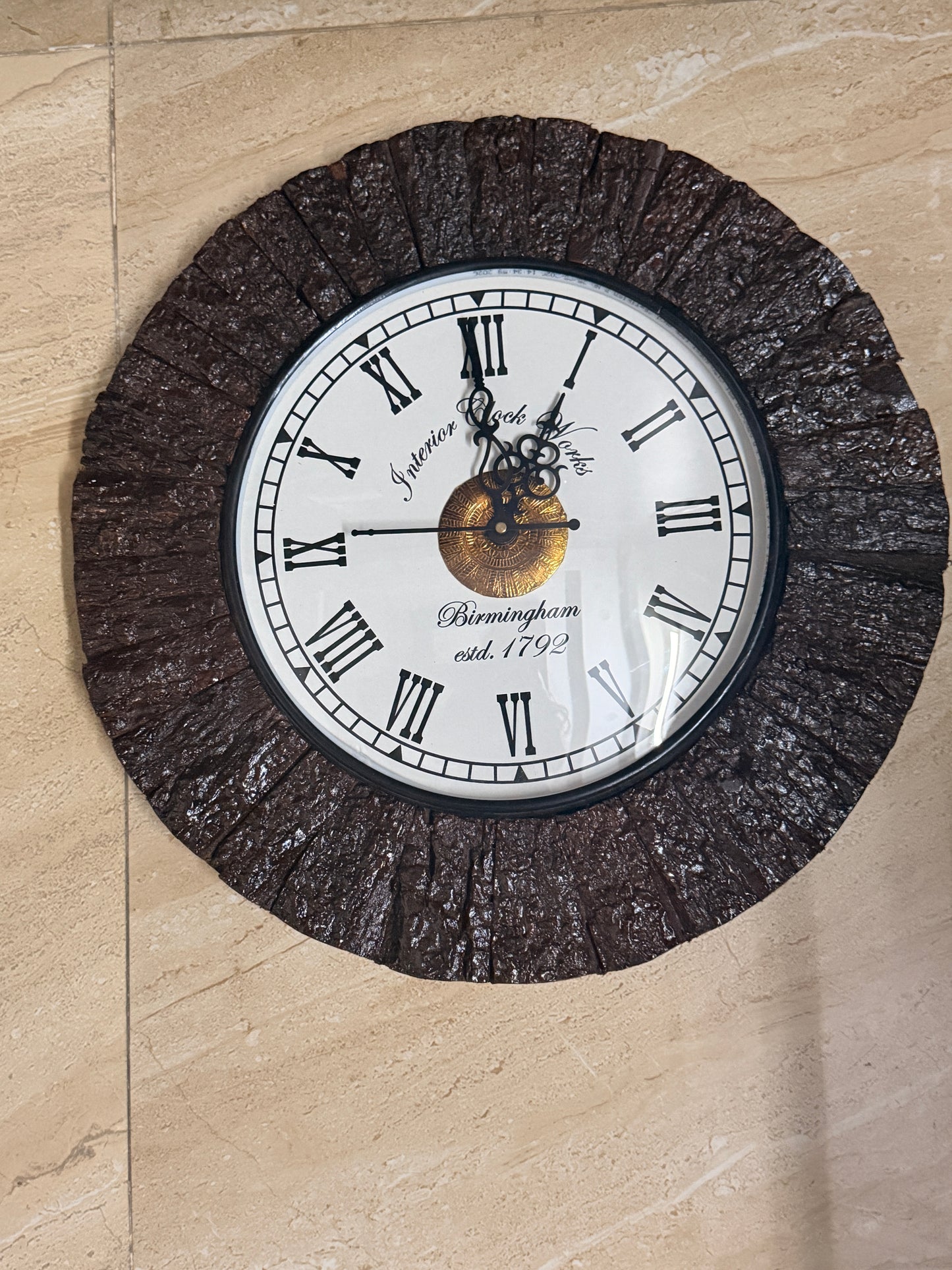 Rustic Grove Handcrafted Teak Wood Wooden Clock