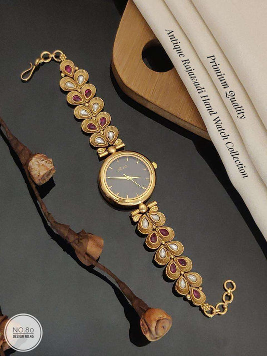 Luxurious Designer Women Kundan Watch