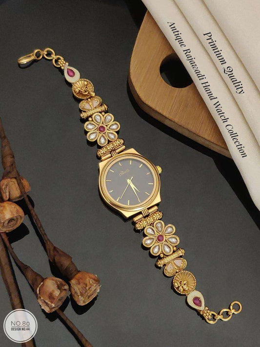 Luxurious Designer Women Kundan Watch