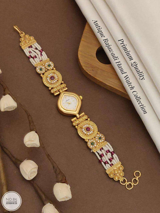 Luxurious Designer Women Kundan Watch