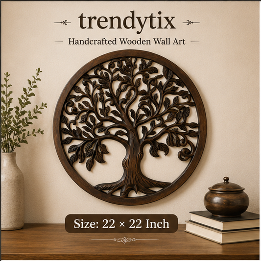 Handcrafted Trendytix Wooden Majestic Heritage Tree Wall Art  – Antique Brown
