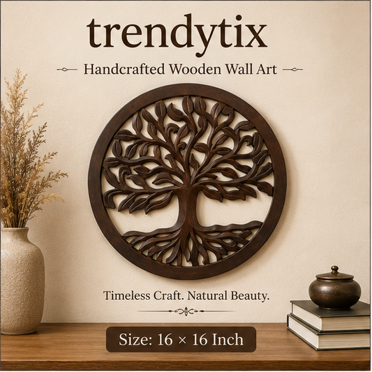 Handcrafted Trendytix Tree of Life Wooden Wall Decor – Antique Brown