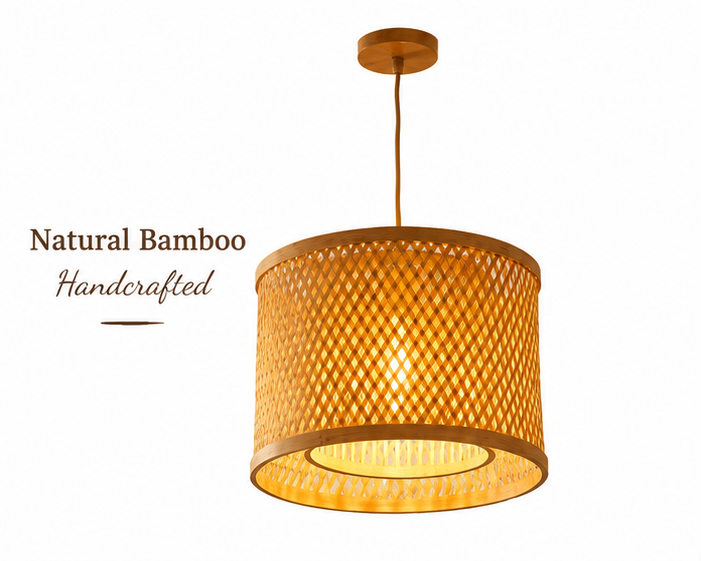 Trendytix Luma Drum Handcrafted Bamboo Pendant Lamp