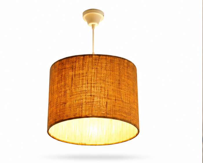 Trendytix Rustic Jute Linen Drum Pendant Lamp