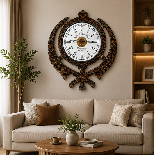 Heritage Artisan Teak Wood  Wooden Wall Clock – Handcrafted Rustic Home Decor