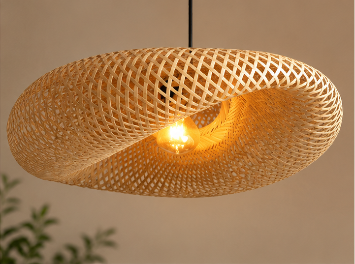 Trendytix Infinity Weave Handcrafted Bamboo Pendant Lamp - 20 inch