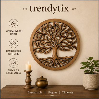 Handcrafted Trendytix Tree of Life Wooden Wall Decor – Antique Copper
