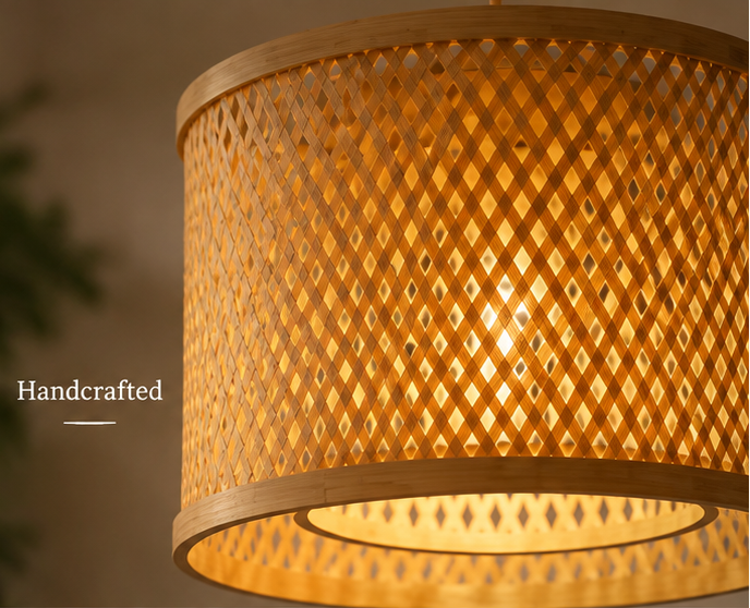 Trendytix Luma Drum Handcrafted Bamboo Pendant Lamp