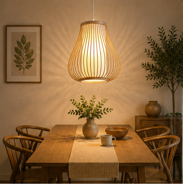 Trendytix Lumi Lantern Handcrafted Bamboo Pendant Lamp - 12 inch