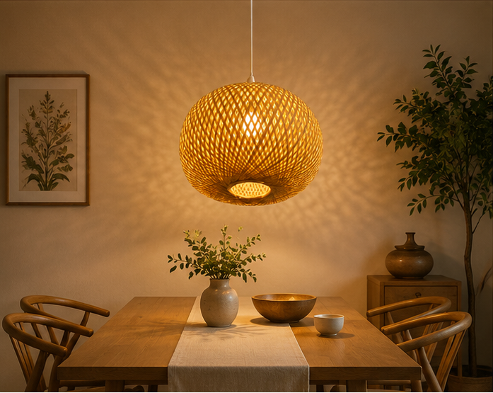 Trendytix OrbWeave Handcrafted Bamboo Pendant Lamp