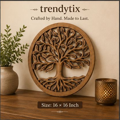 Handcrafted Trendytix Tree of Life Wooden Wall Decor – Antique Copper