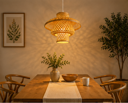 Trendytix Aura Crown Handcrafted Bamboo Pendant Lamp
